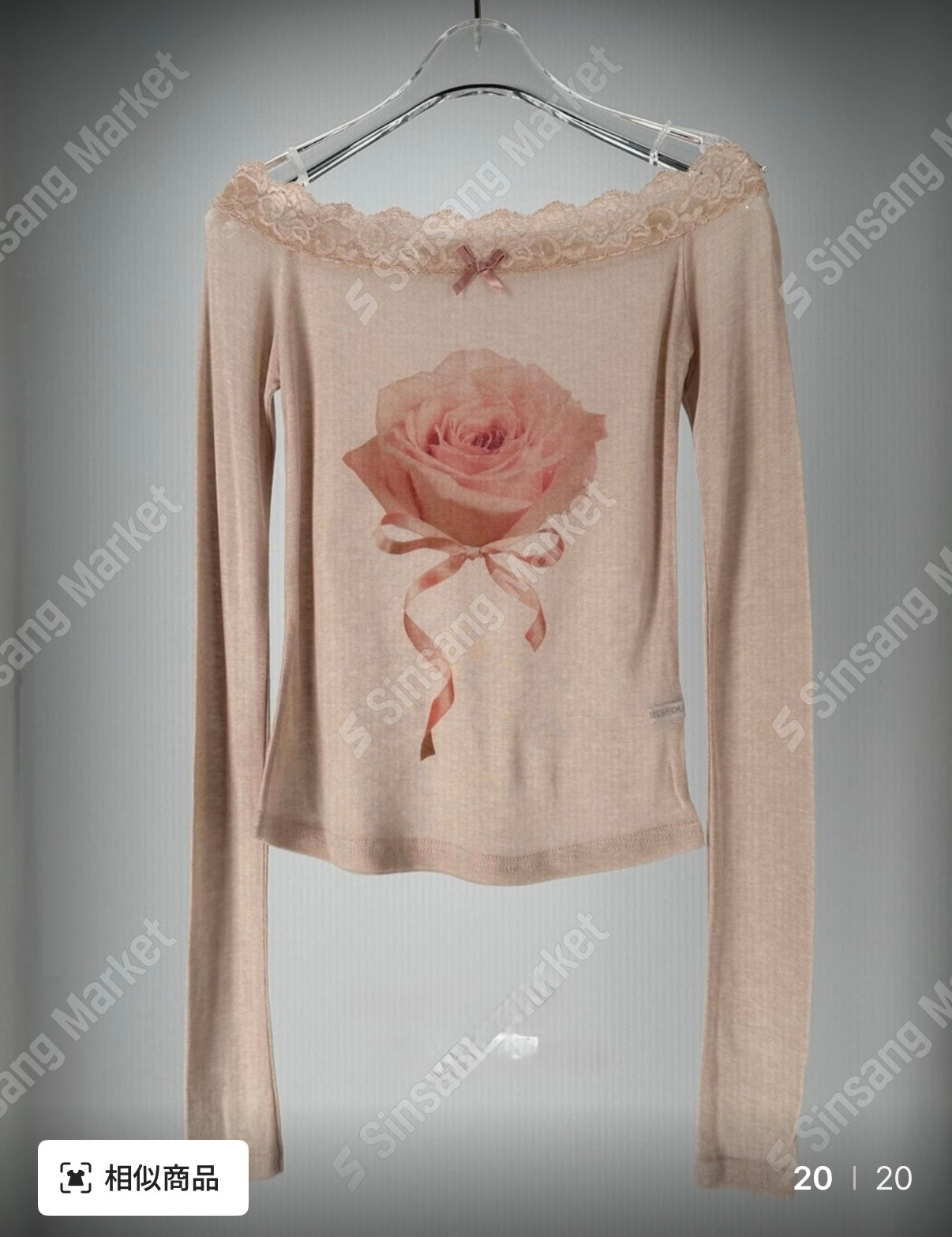 ✿ 韓系蕾絲平肩上衣 ✿