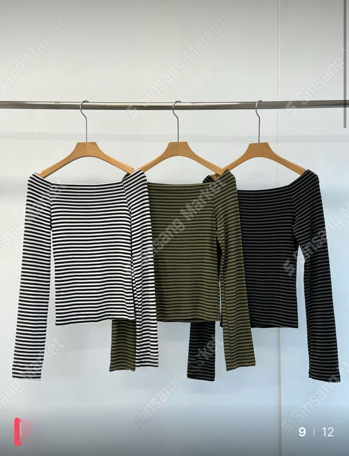 ✿ 型格間條露肩上衣 ✿