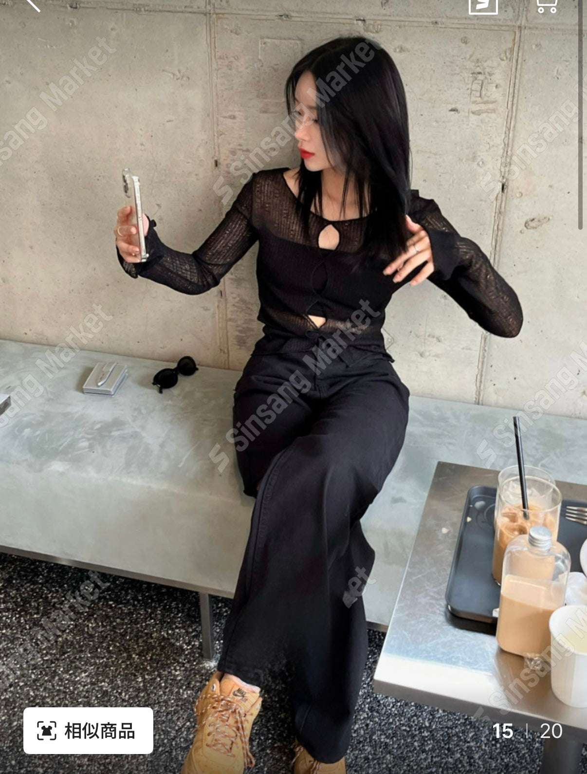 ✿ 透膚破洞外搭 ✿