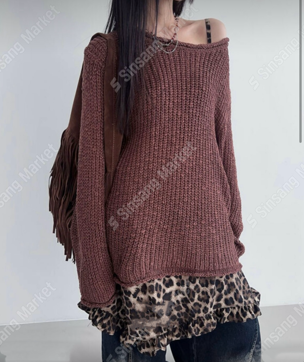 ✿ 豹紋吊帶疊穿裙 ✿