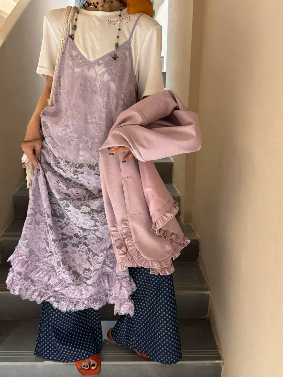 ✿ 蕾絲疊穿長裙 ✿