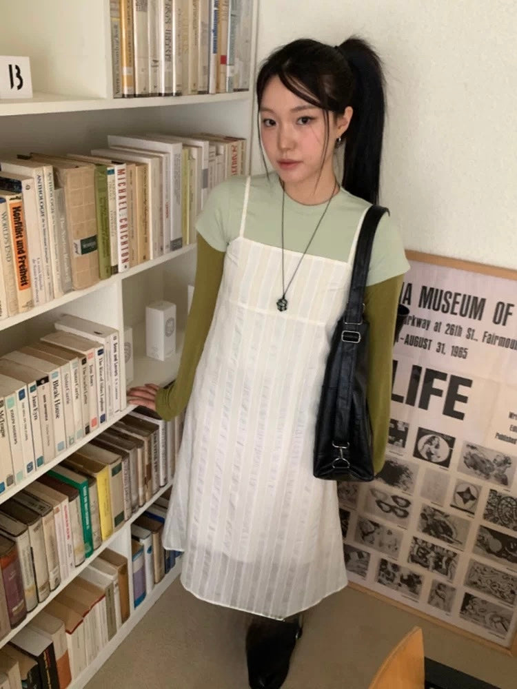 間紋背心長裙
