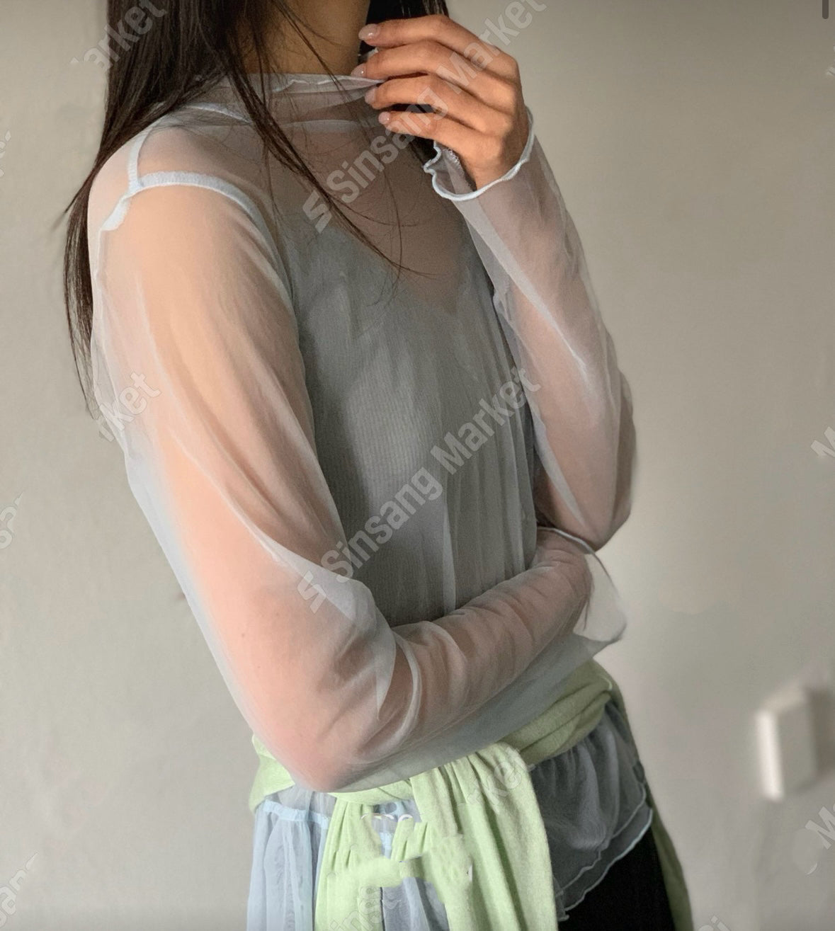 透視紗質上衣