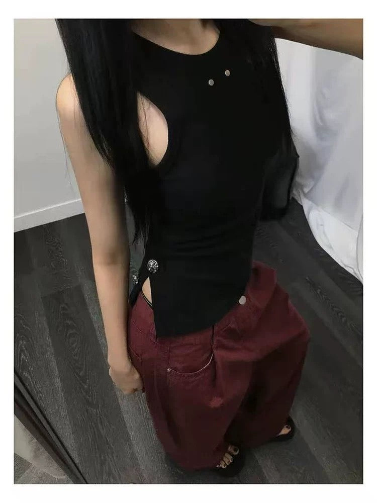 簡約間紋入膊背心