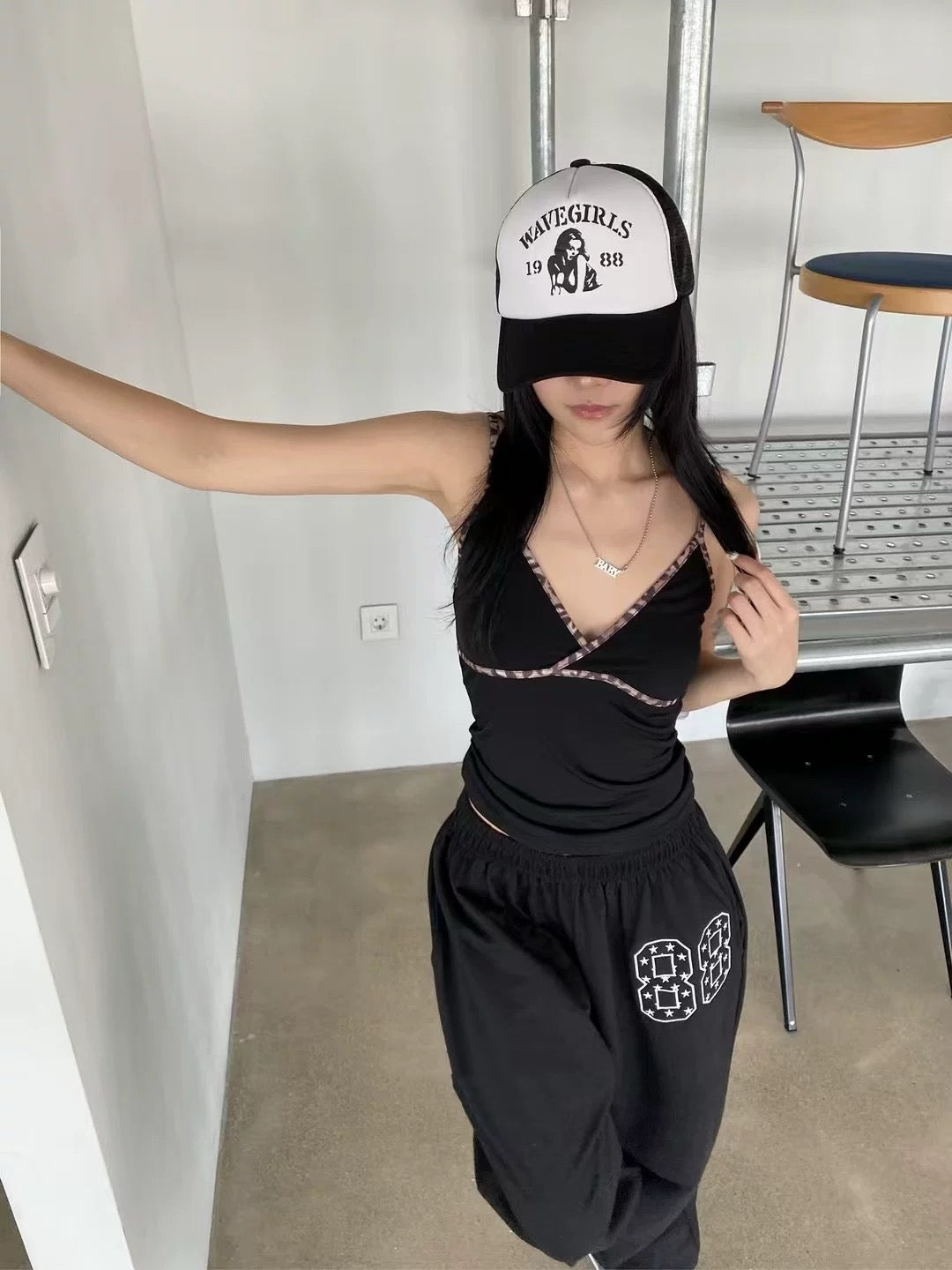 豹紋邊小性感背心