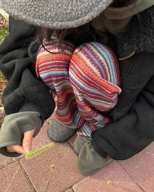 百搭糖果色喇叭褲