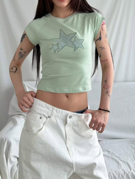 Lace star raglan short-sleeve tshirt