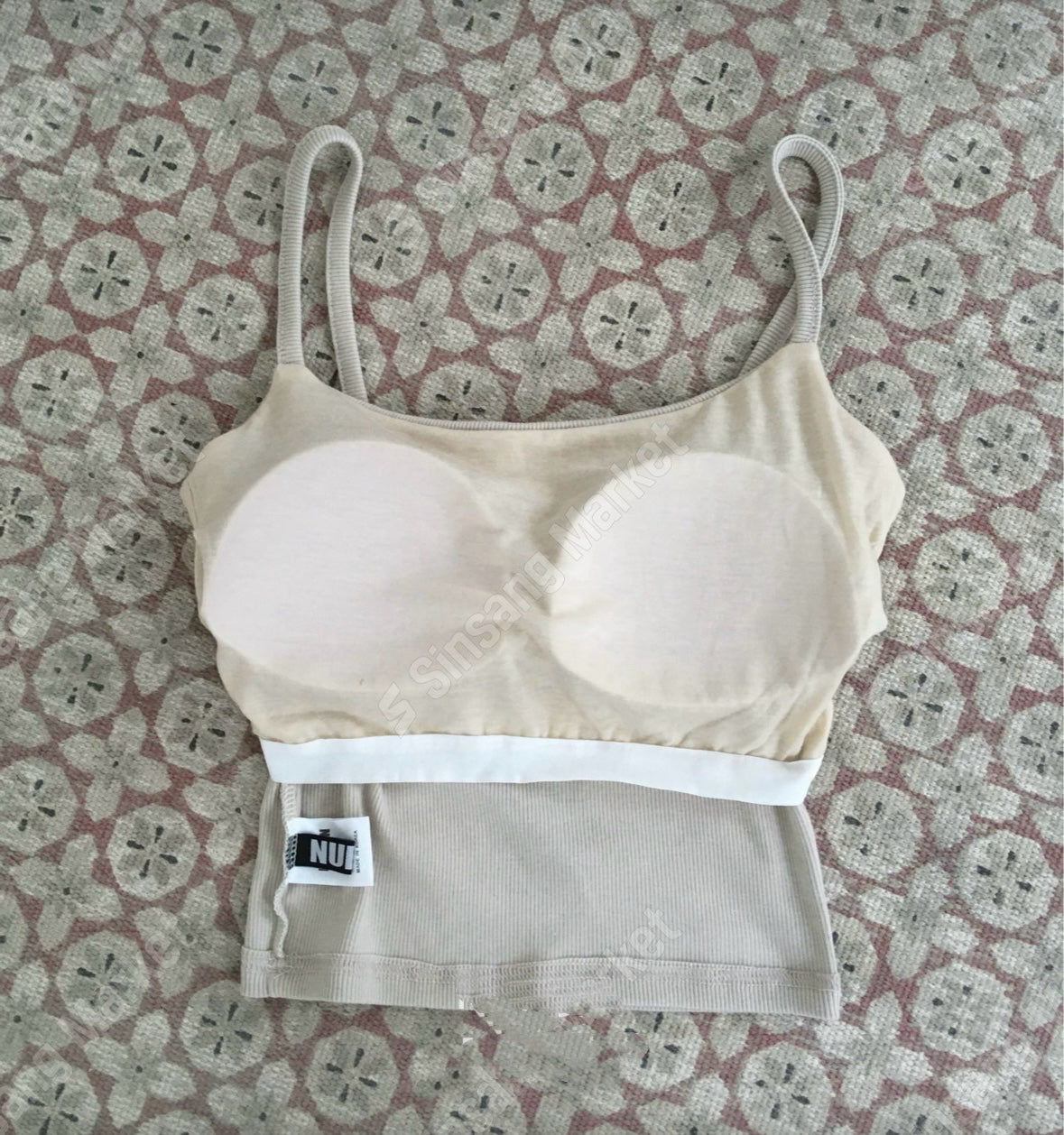 帶胸罩花印背心