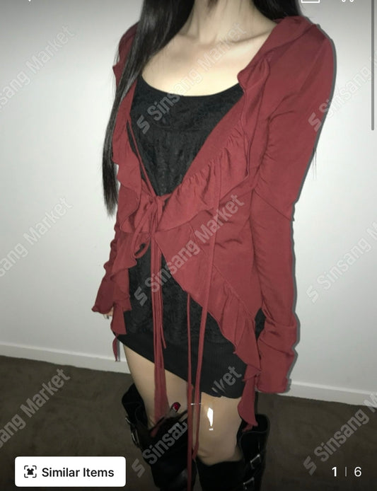 荷葉邊不規則外套