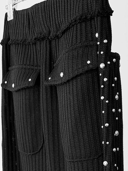 針織柳釘長裙