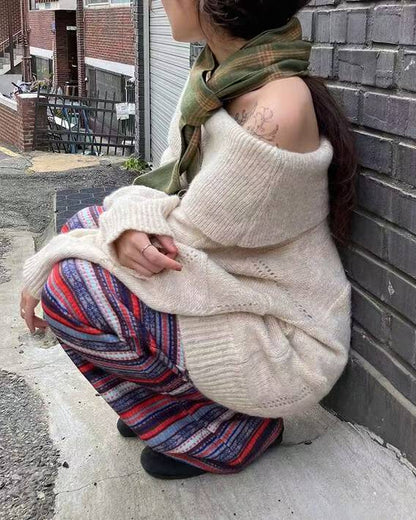 百搭糖果色喇叭褲