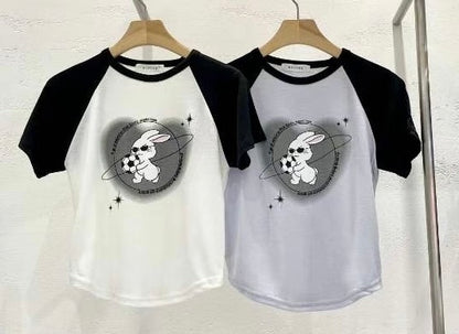 ✿ 足球兔兔Print Crop Top ✿