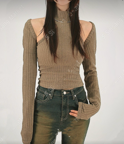 高領背心+短外套套裝