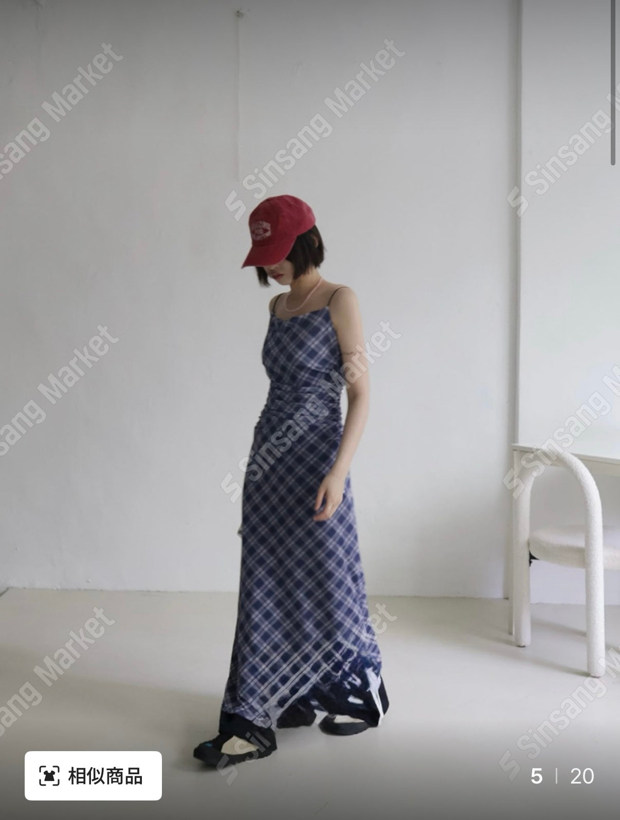 ✿ 超美格紋連身長裙 ✿