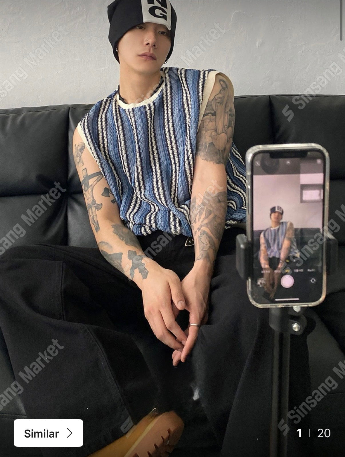 中性間紋韓系背心