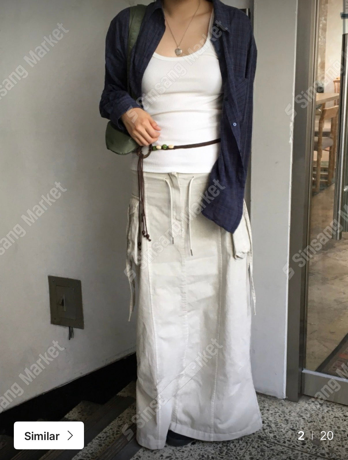 鬆弛垂感牛仔長裙