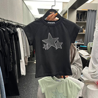 Lace star raglan short-sleeve tshirt