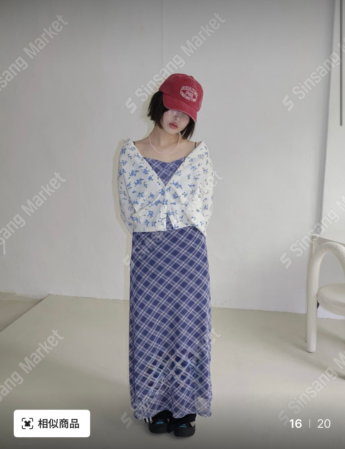 ✿ 超美格紋連身長裙 ✿