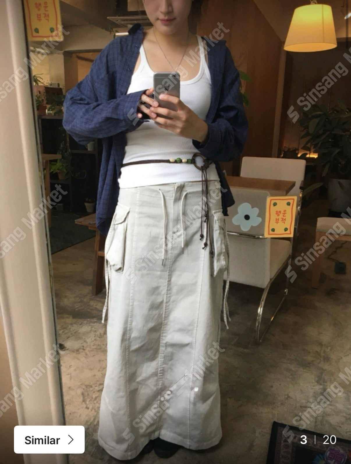 鬆弛垂感牛仔長裙