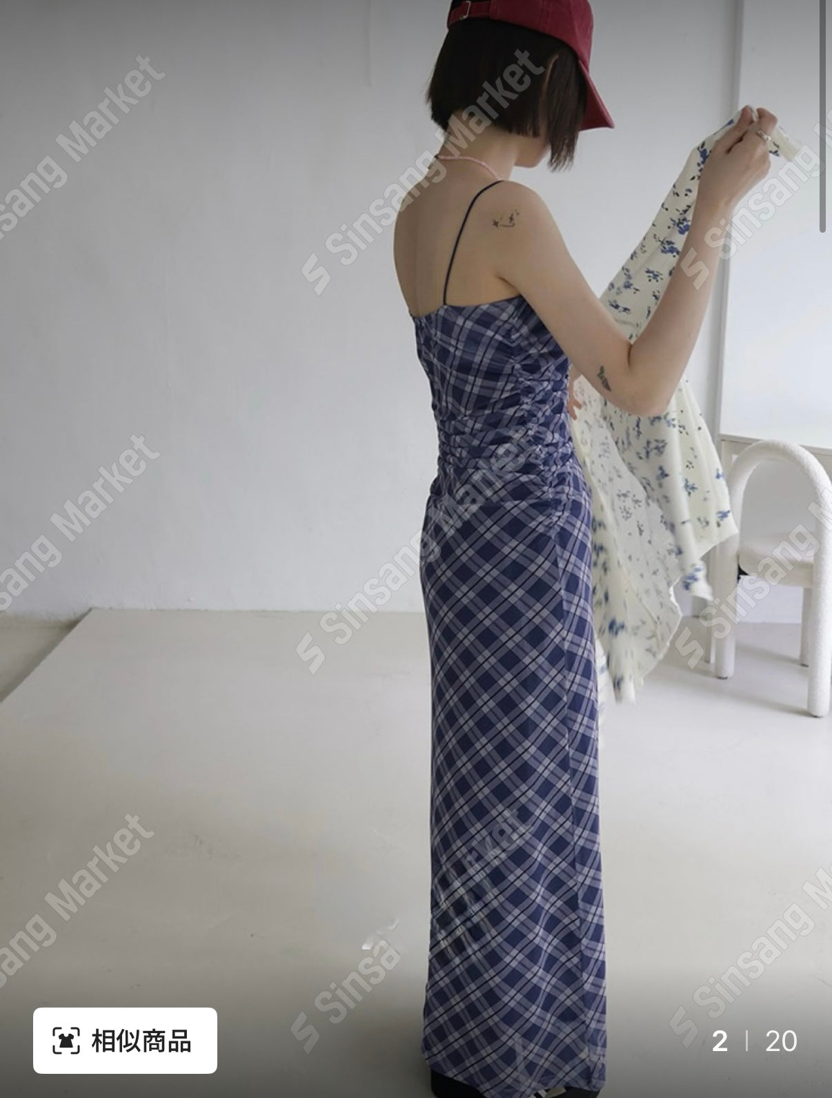 ✿ 超美格紋連身長裙 ✿