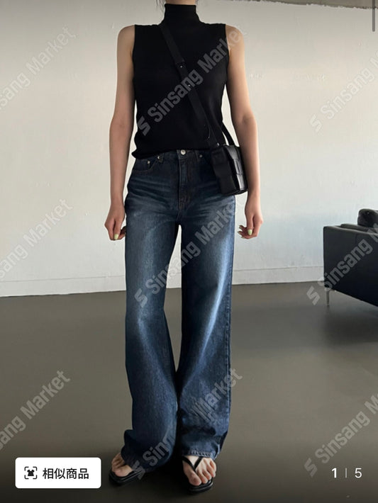 復古直筒微喇叭褲