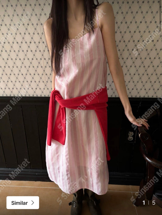 間紋背心長裙