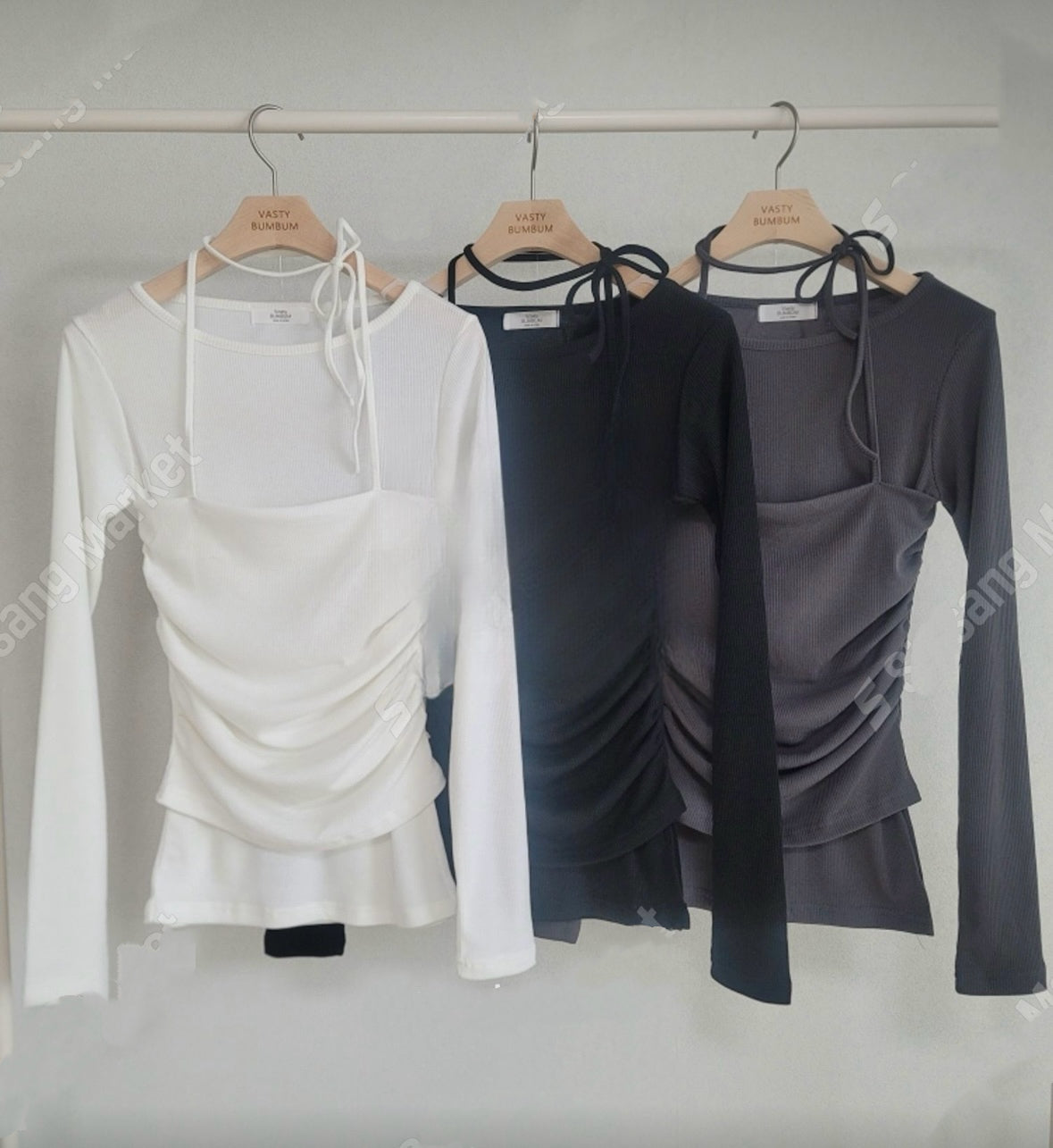 氣質兩件純色上衣