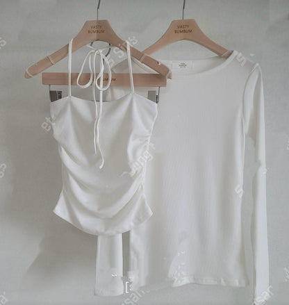 氣質兩件純色上衣